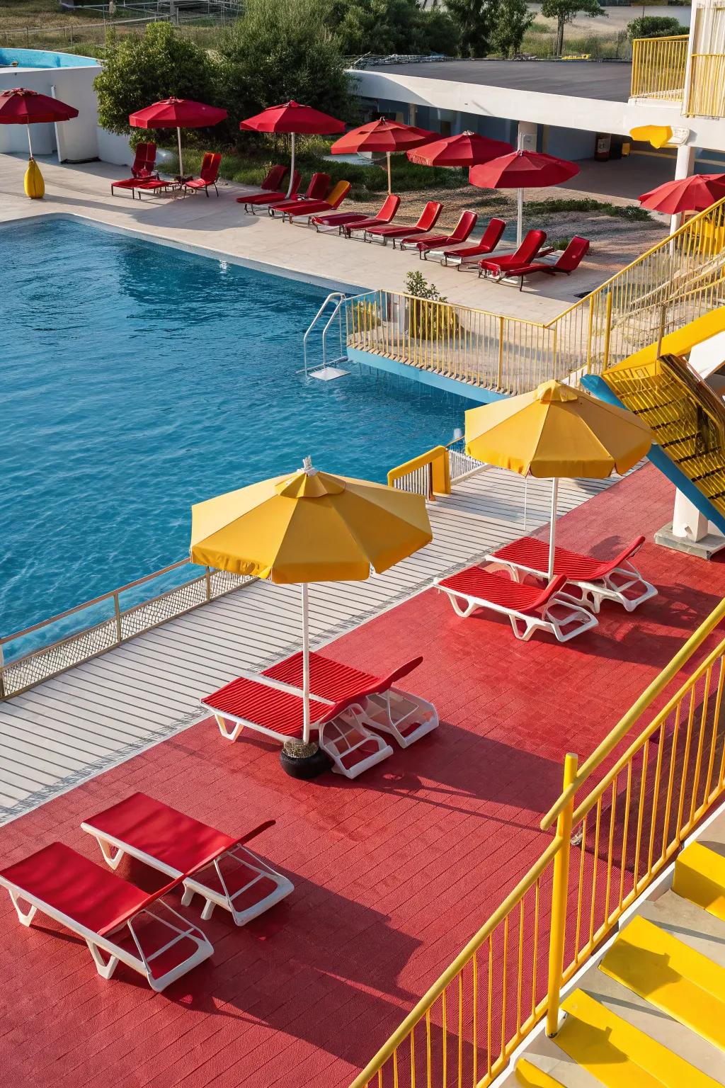 Vibrant shades for an animated, energetic poolside.