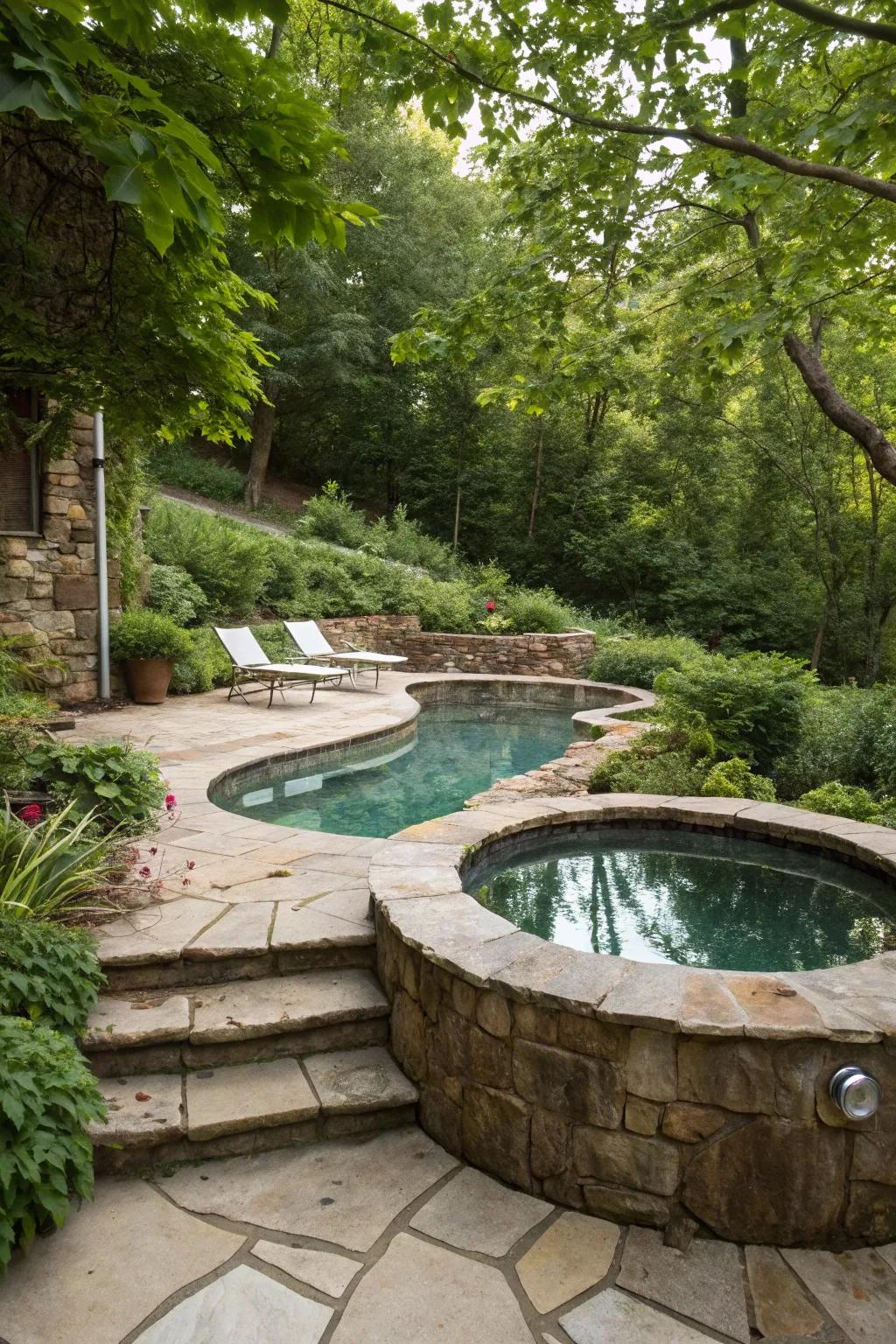 Inherent stone crafts a grounded, organic vibe around your pool and spa.