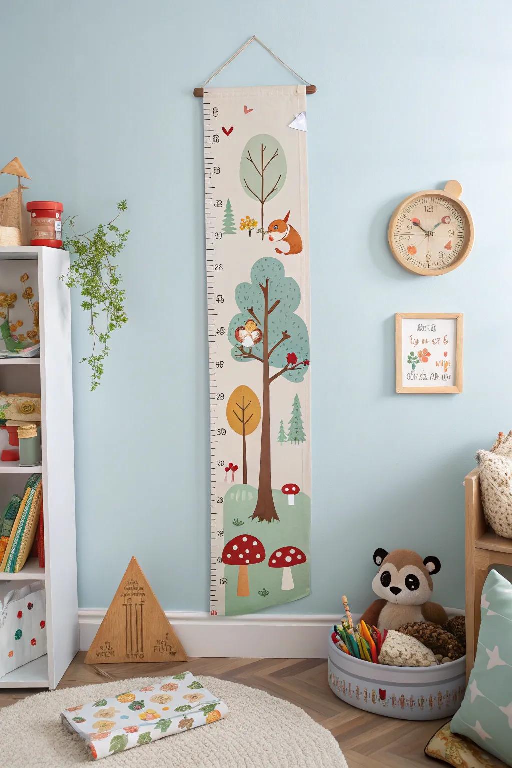 An interactive growth chart poster adding both beauty and function to a child's room.