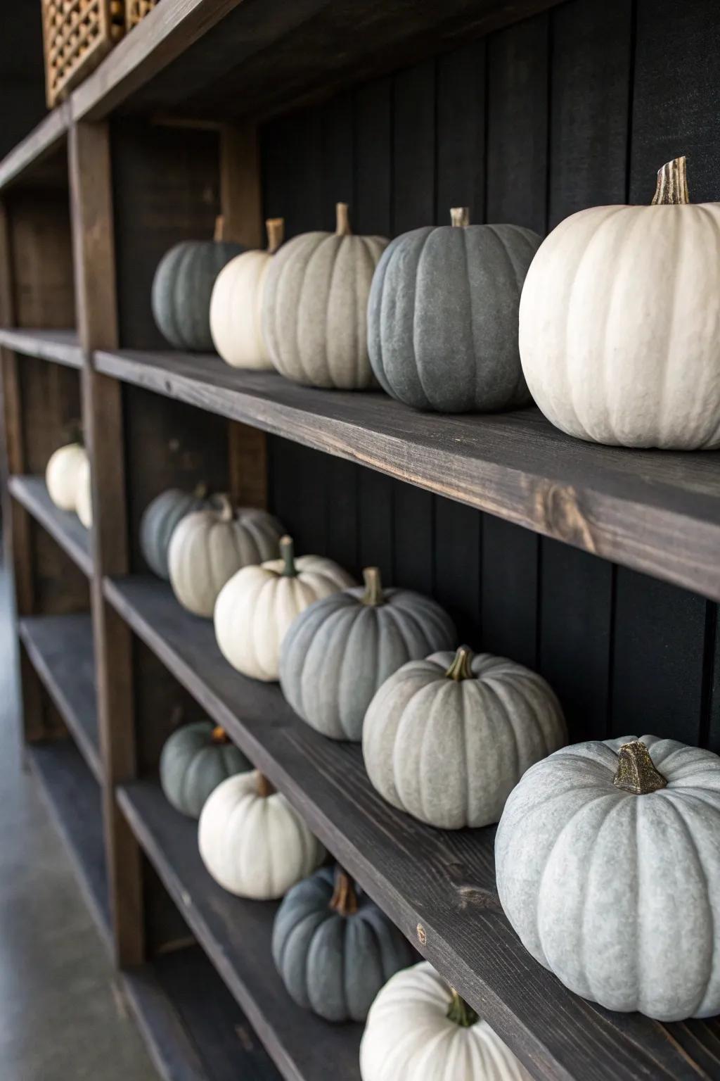 One-shade pumpkins evoke a sophisticated and modern aesthetic.