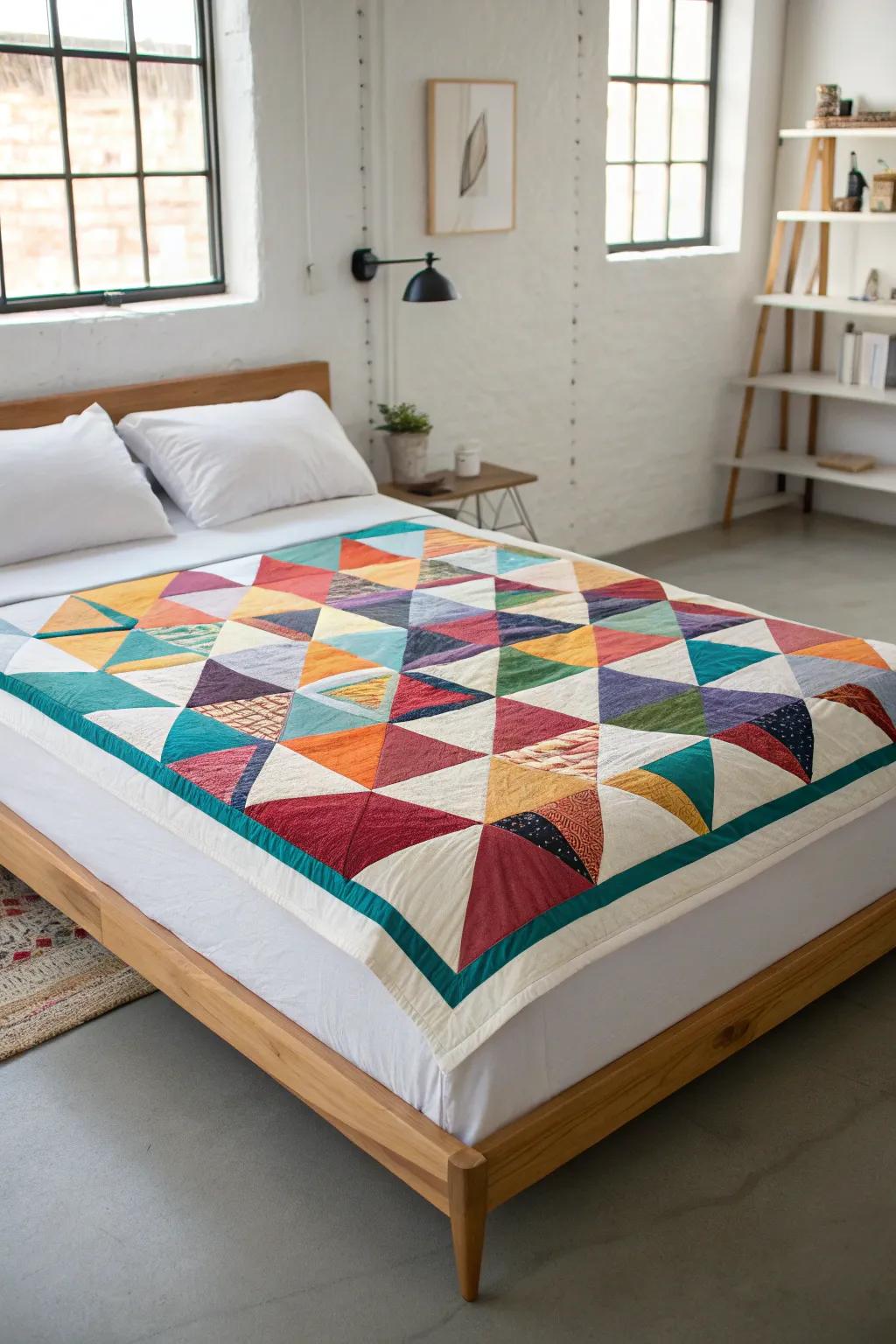 Concealed border bestows a smooth and contemporary border to your quilt.