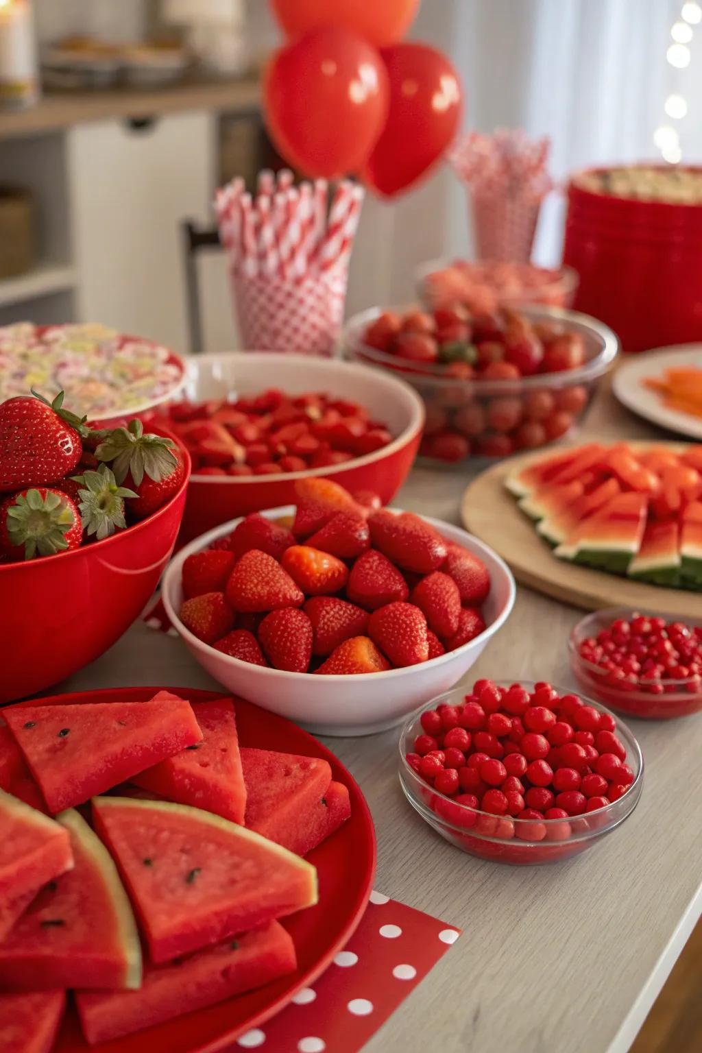 Delicious red snacks are always a crowd pleaser.