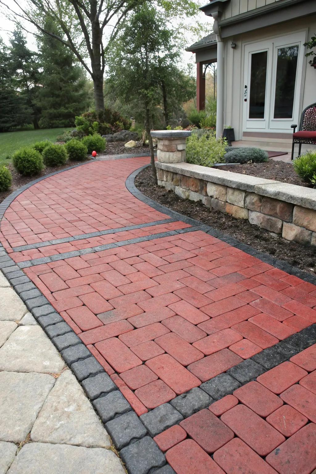 Contrasting borders append a hint of sophistication to your patio.