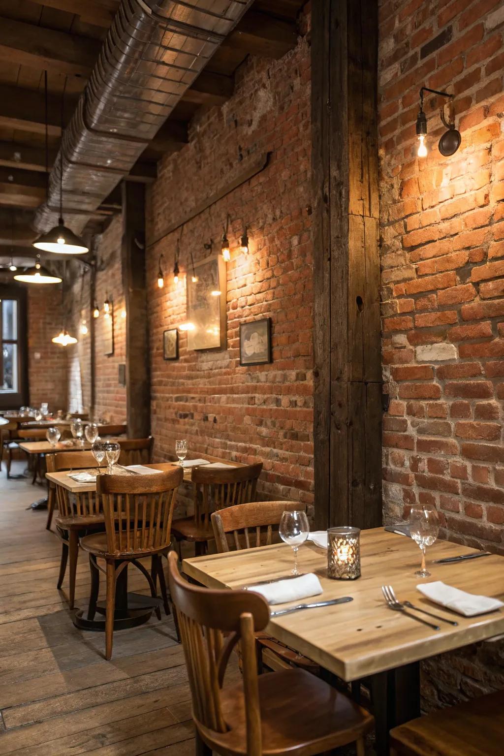 Merging industrial with countryside aesthetics adds welcoming charm to internal dining spaces.