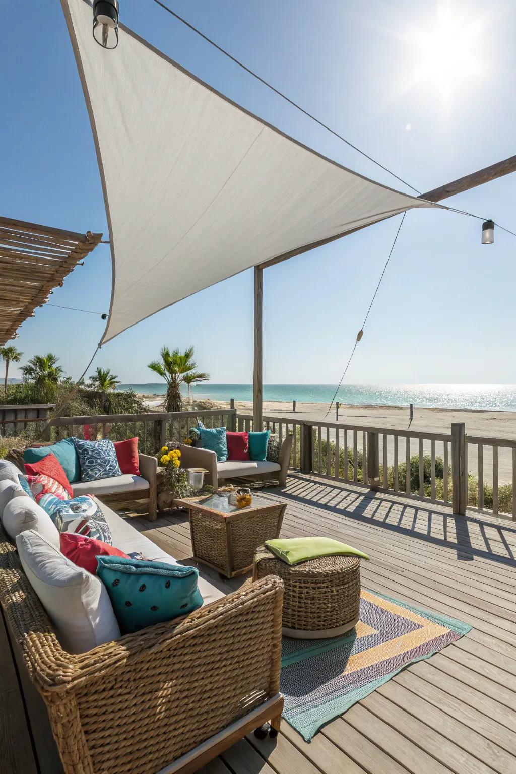 Sun screens give your deck a contemporary and ventilated appearance.