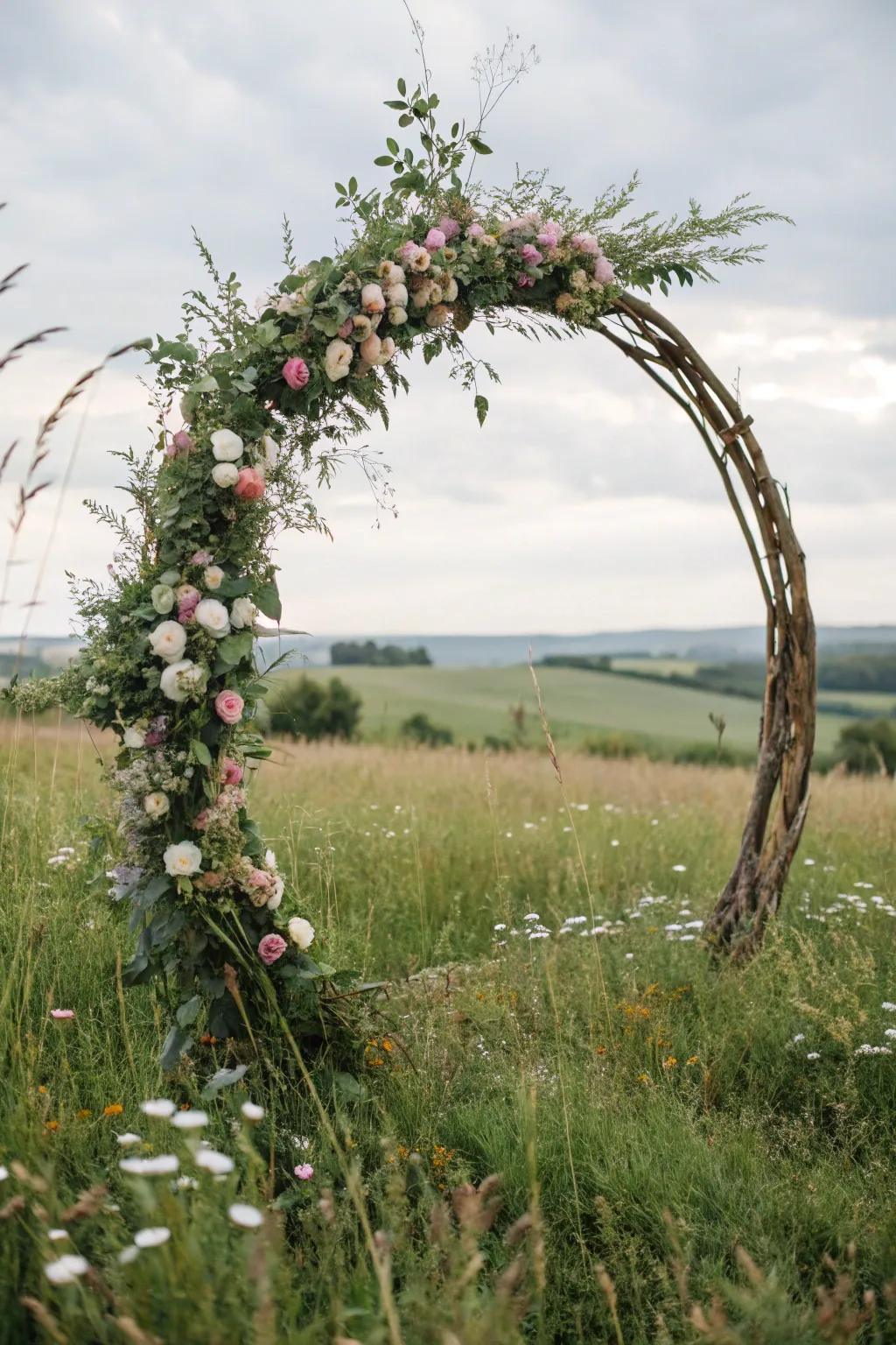 A symbolic circular arch, embodying the eternal nature of love.