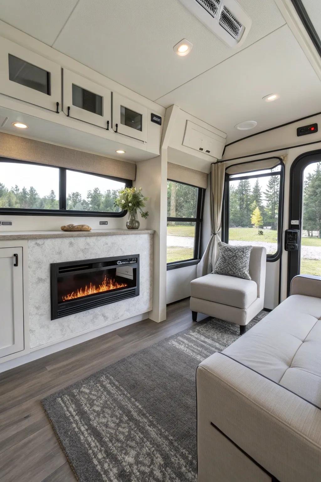 Accept simplicity with a contemporary minimalist fireplace.