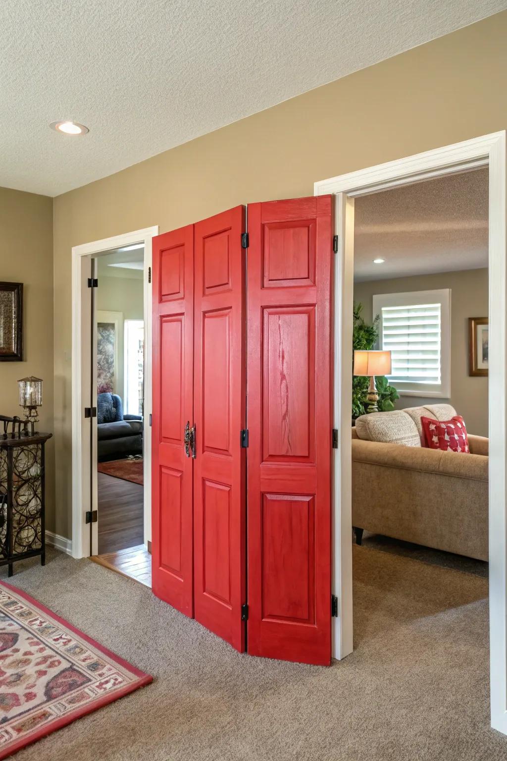 Injecting color with vibrant saloon doors.