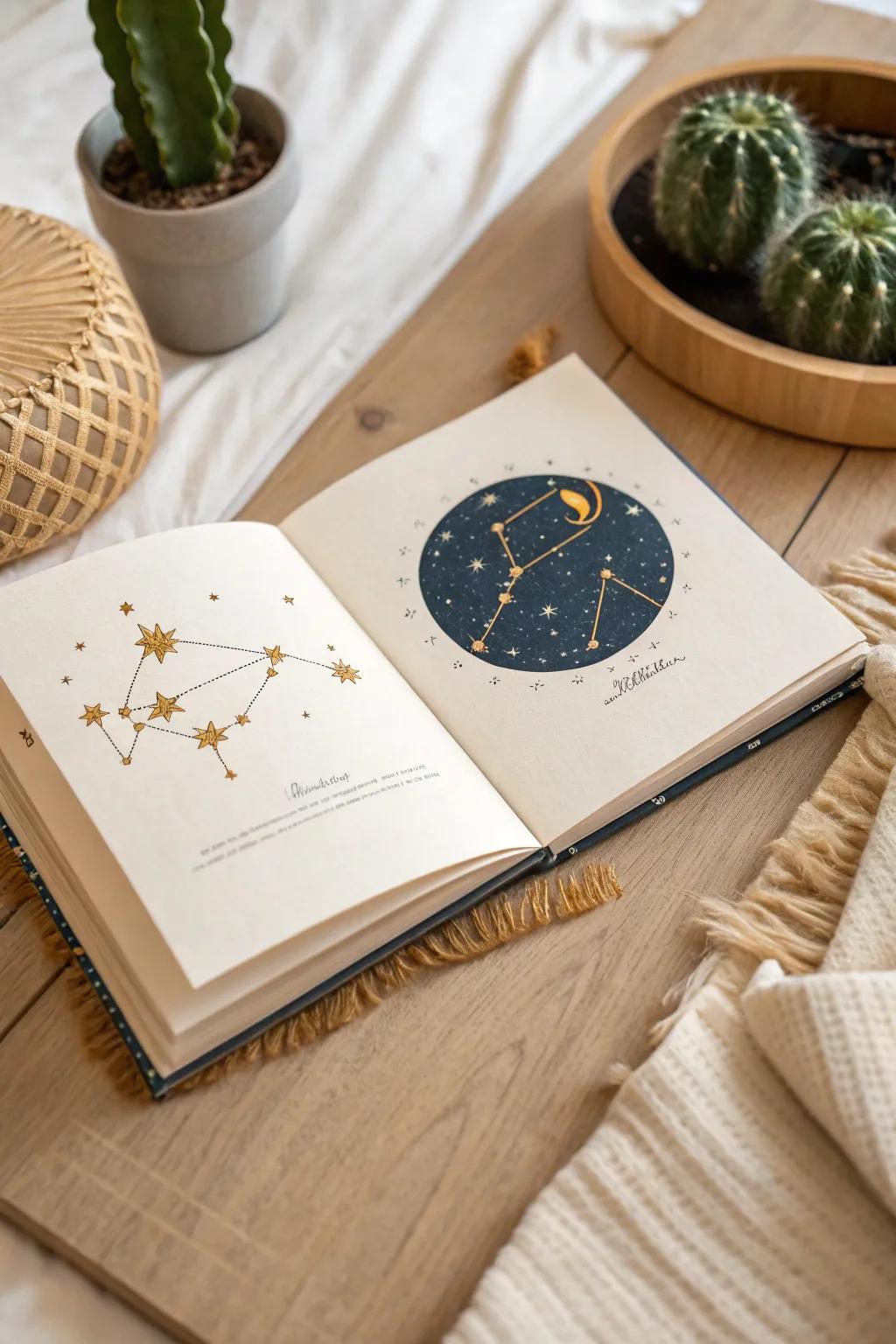 Traverse the astral plane via a manually illustrated constellation narrative compendium, wherein each page serves as a gateway to ingenuity and marvel.