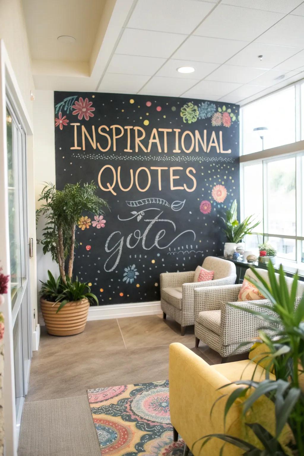 Share inspiration by incorporating quotes into your selfie wall.