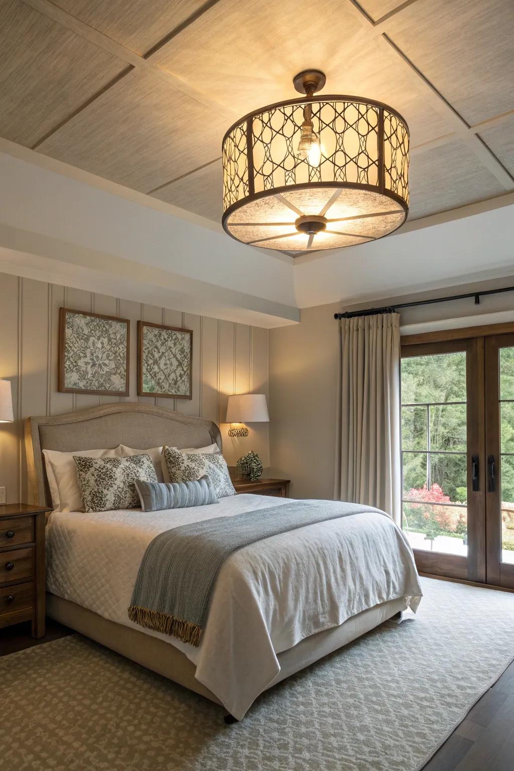 Design a peaceful sanctuary in your bedroom with soft lighting.