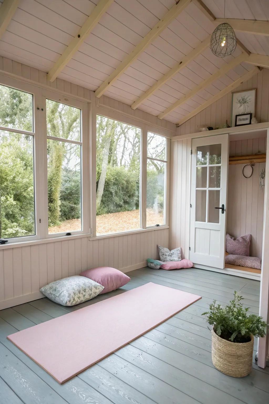 A serene getaway intended for yoga and contemplation.