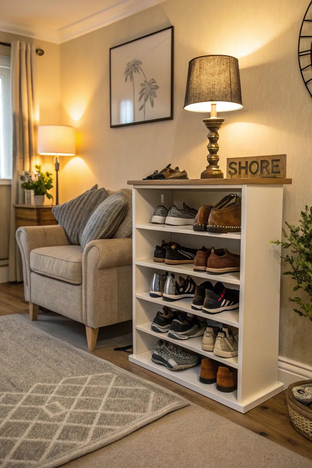 Take advantage of your corners with tailored shoe storage solutions.