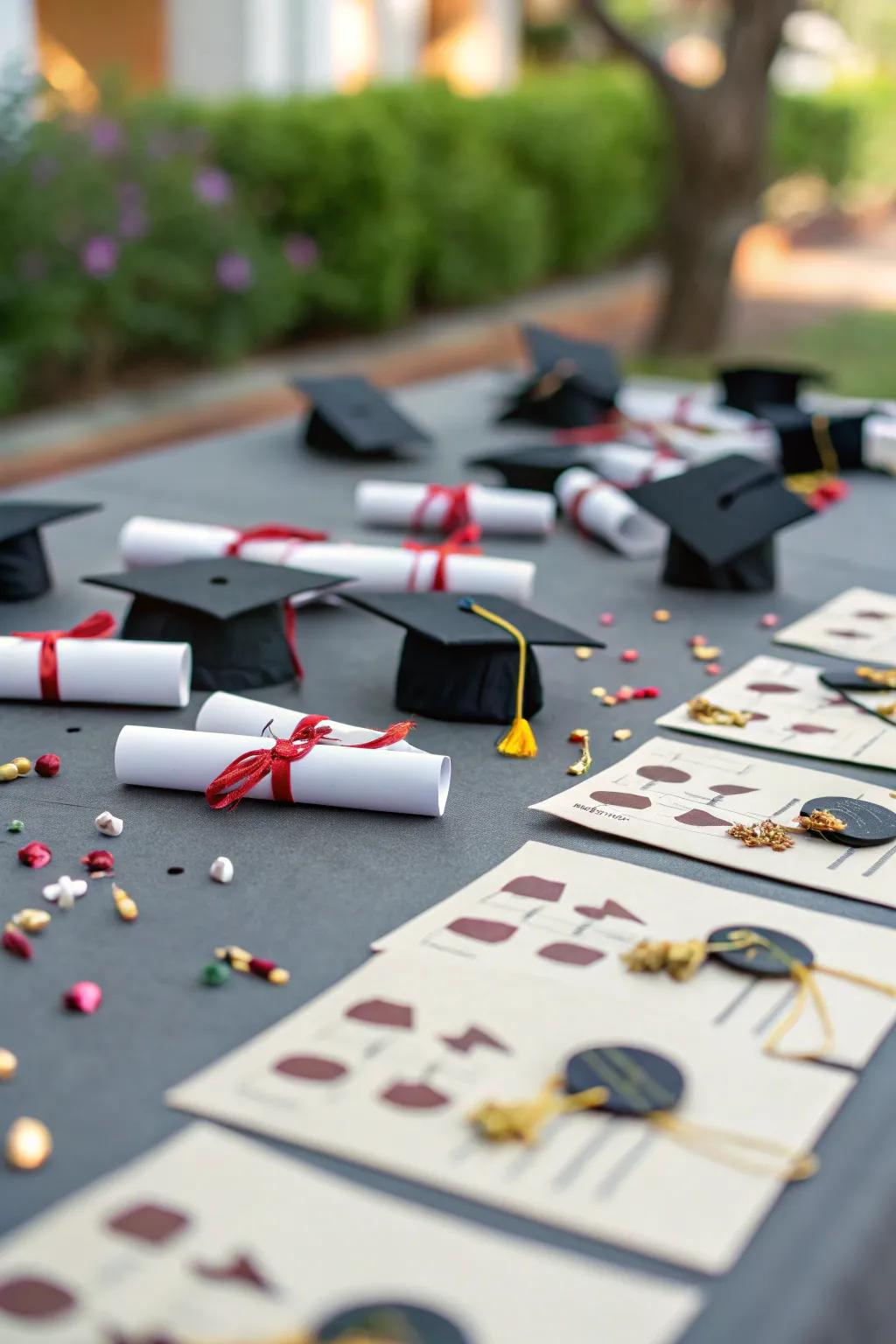Bits and pieces that honor the graduate’s achievements.