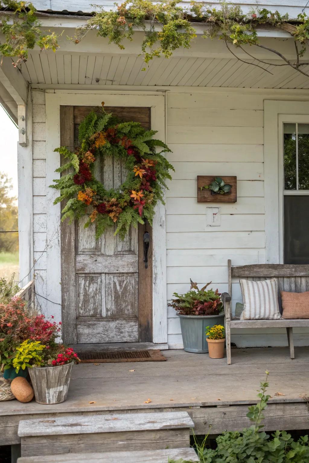 Extend a warm welcome with a nature-inspired door hanger.