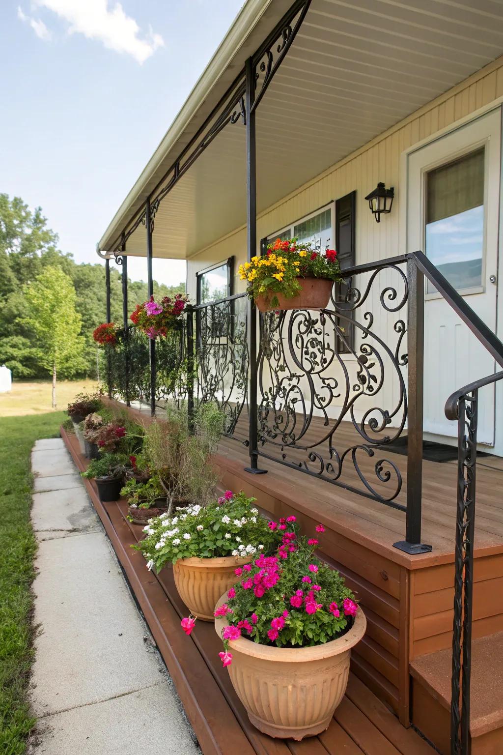 Ornamental railings provide both elegance and safeguard.