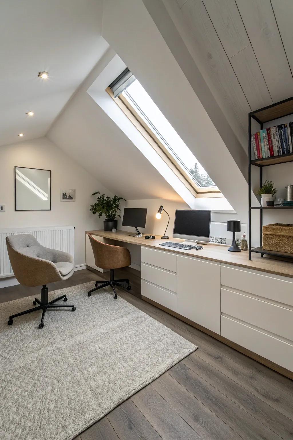 For a streamlined and open office, use low-profile furniture