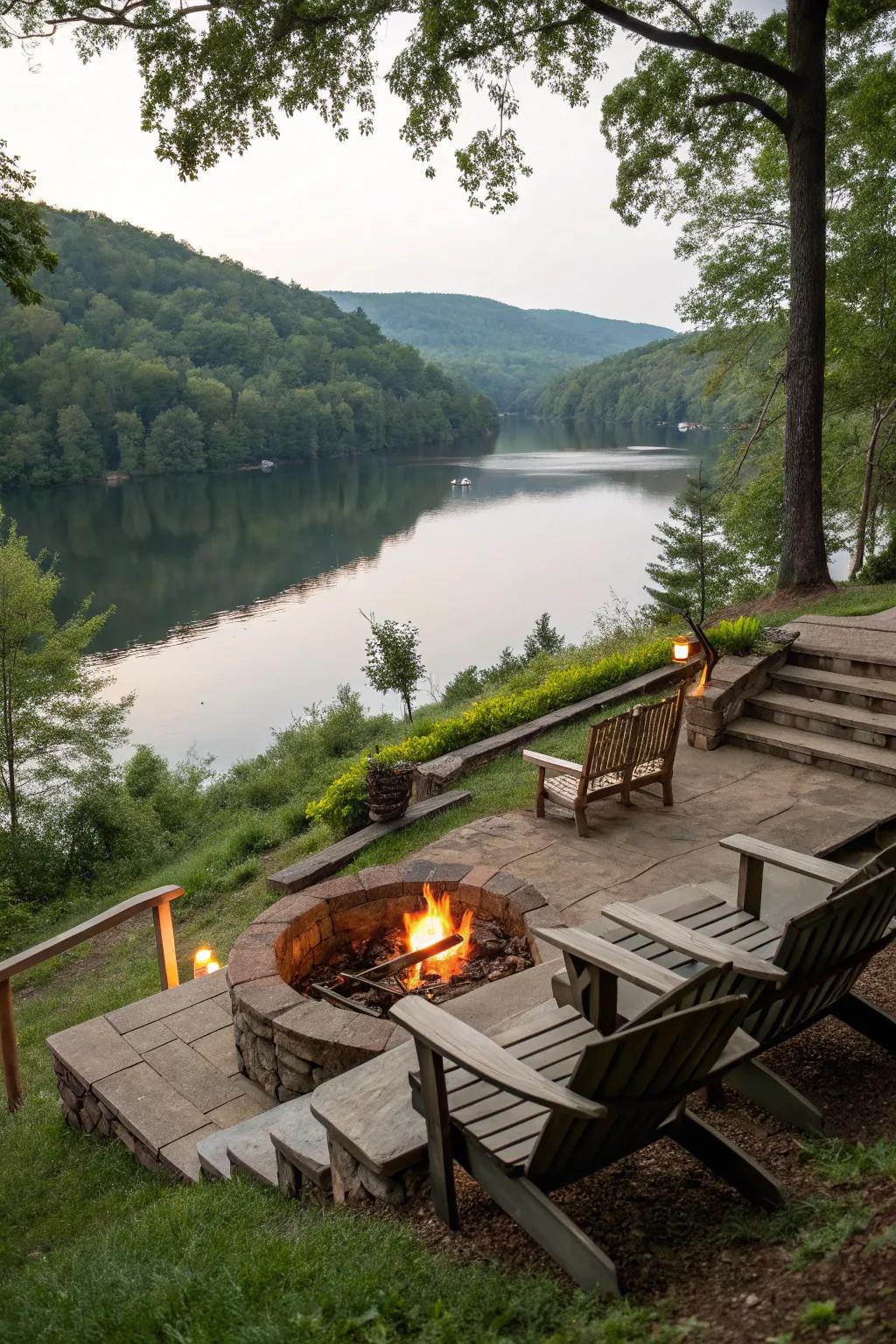 A serene lakeside lounge, perfect for relaxing.