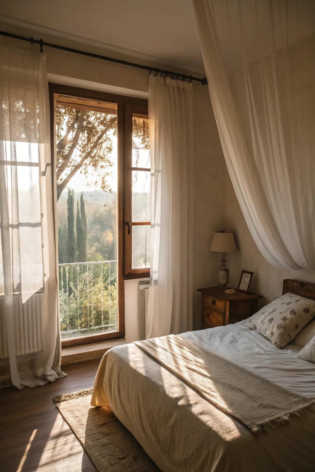 Natural lighting paired with light shades amplifies room size.