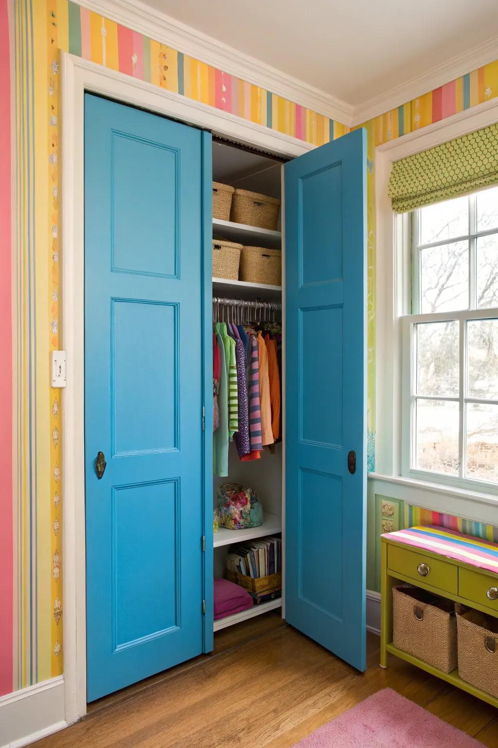 Bold colors turn your closet into a statement piece.