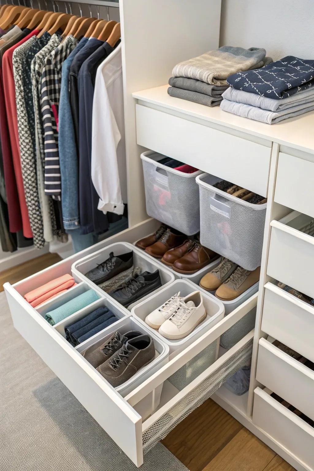 Keep everything within easy reach thanks to slide-out containers.