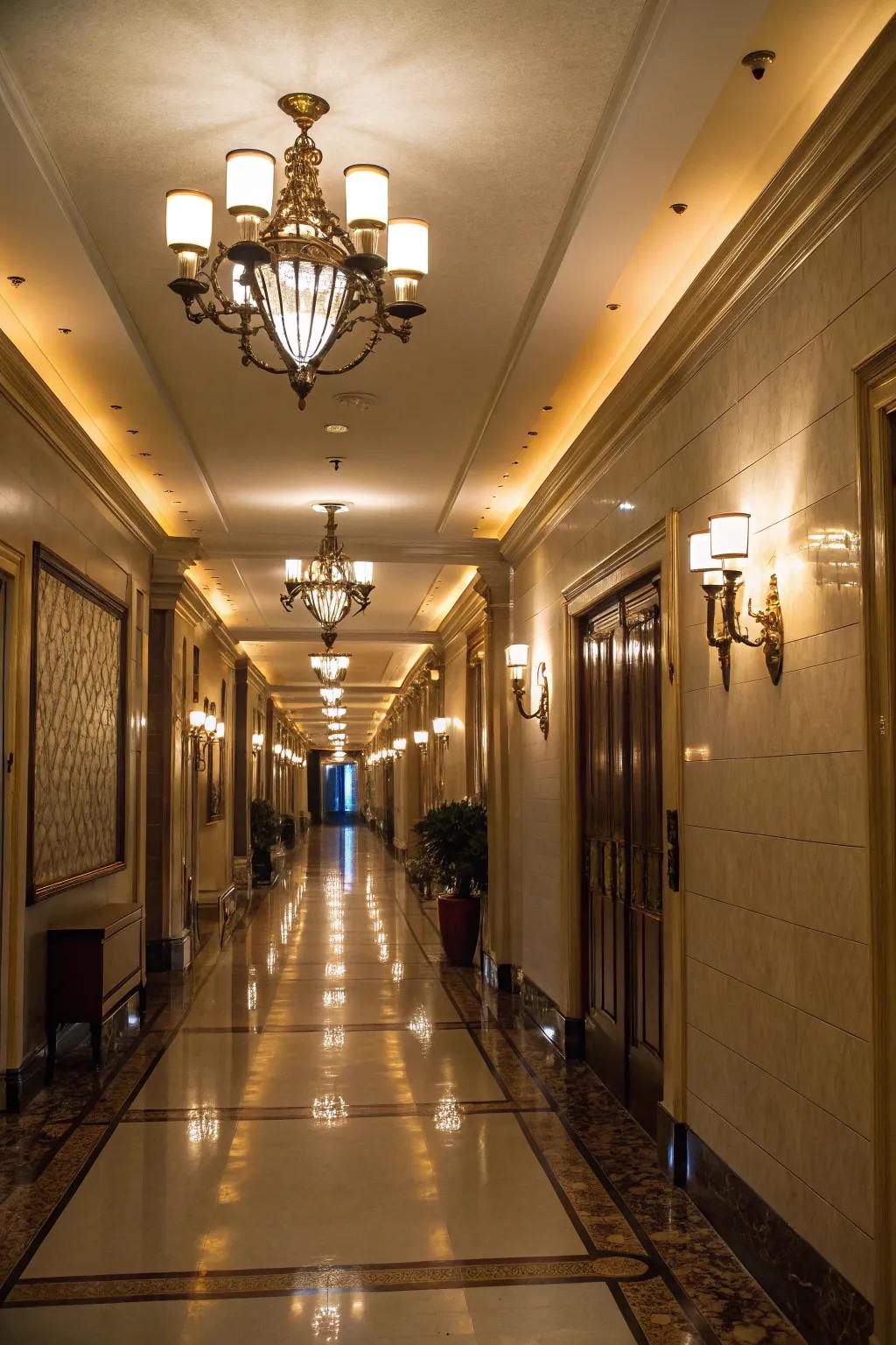 The right lighting scheme can elevate the visual appeal and atmosphere of your small hallway.