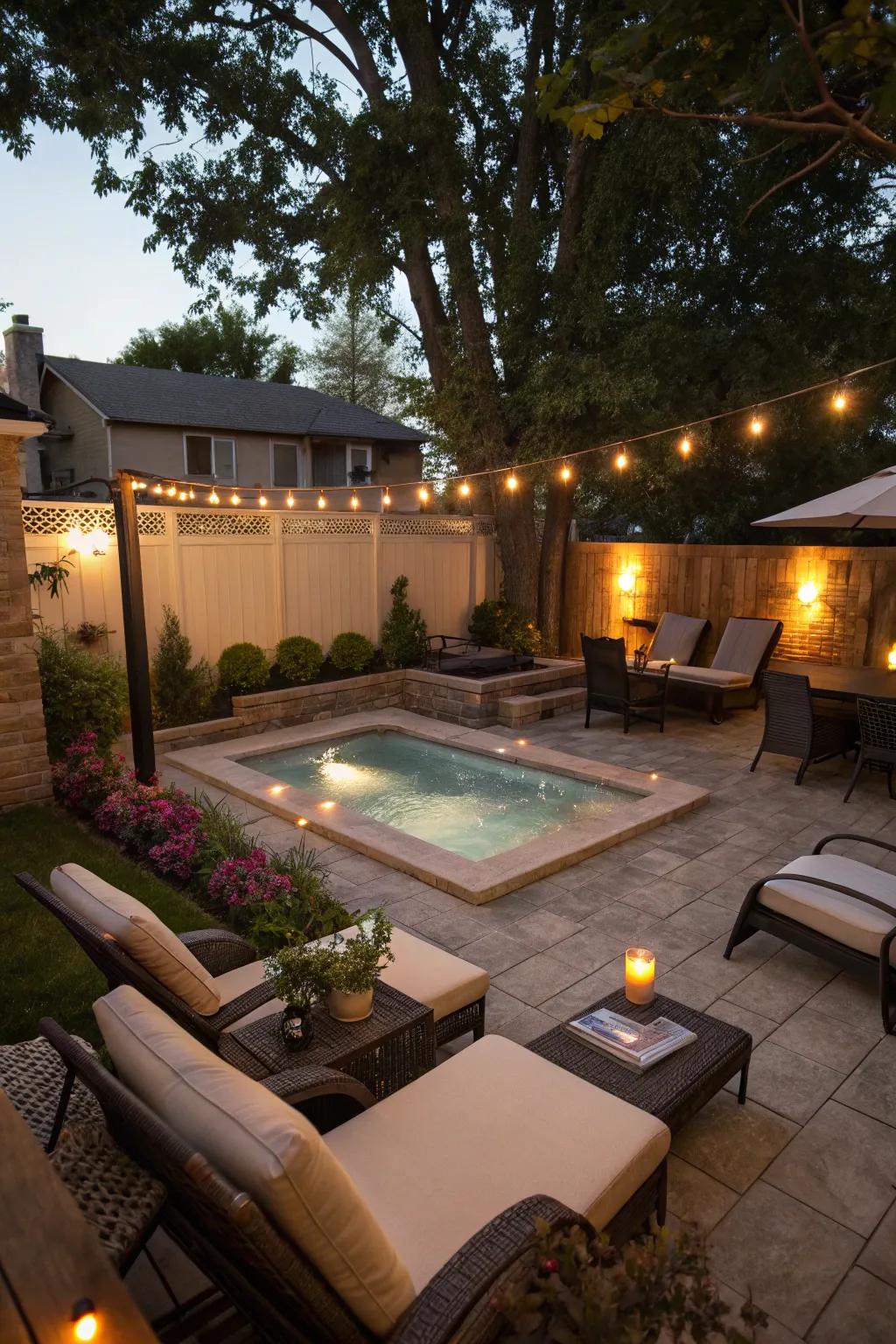A pocket spa pool delivers a serene getaway within a small footprint.