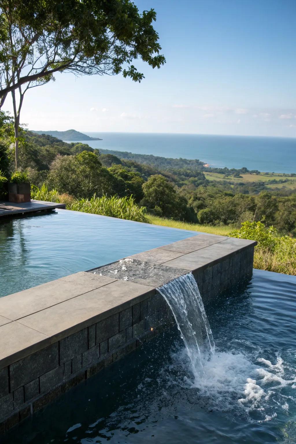Infinity edges add a touch of elegance and expansiveness to small pools.
