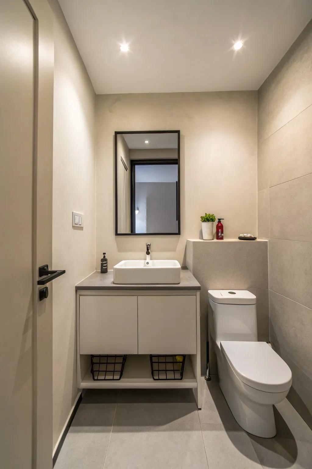 Minimalist decor keeps the space sleek and uncluttered.