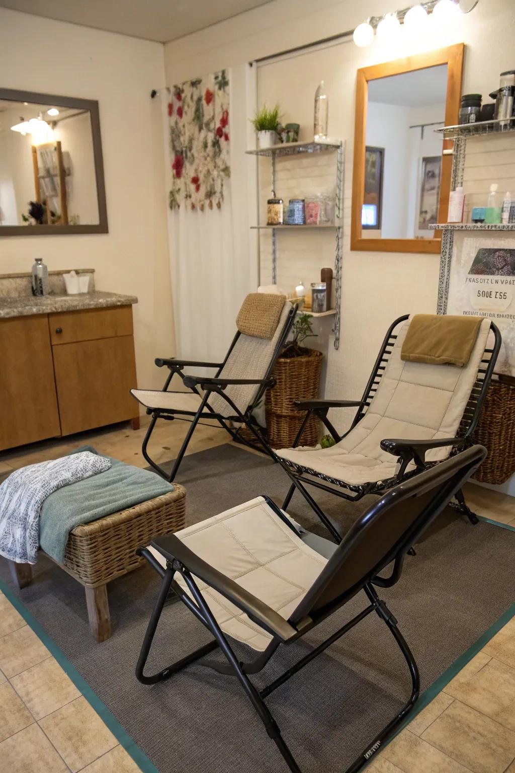 Adaptable furnishings preserve space while ensuring pragmatism.
