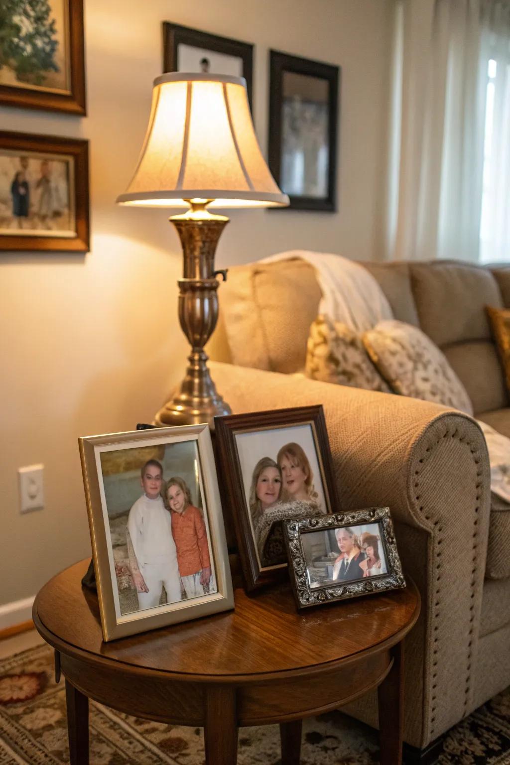 Private photos in elegant boundaries on a table.