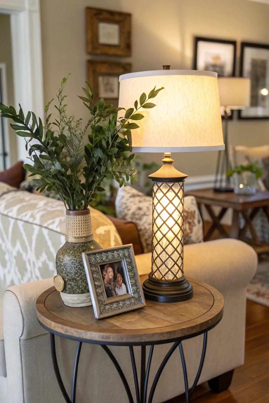 An artistic display imbues spaces with personal charm.