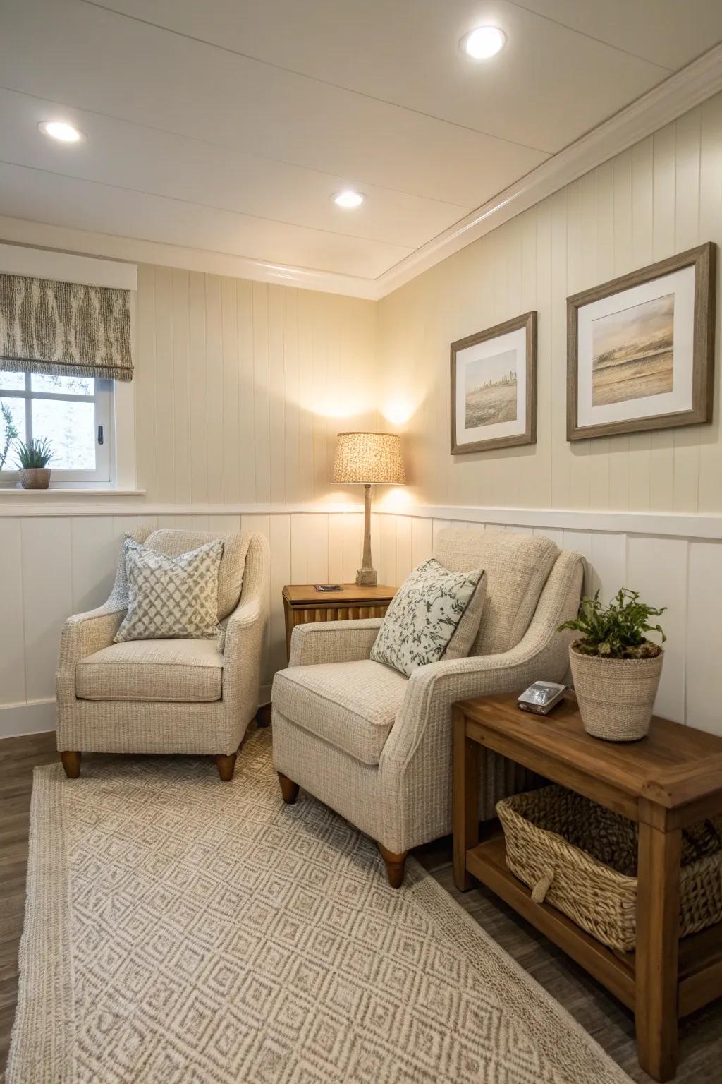 Bright and soft colors boost the sense of space and brightness.