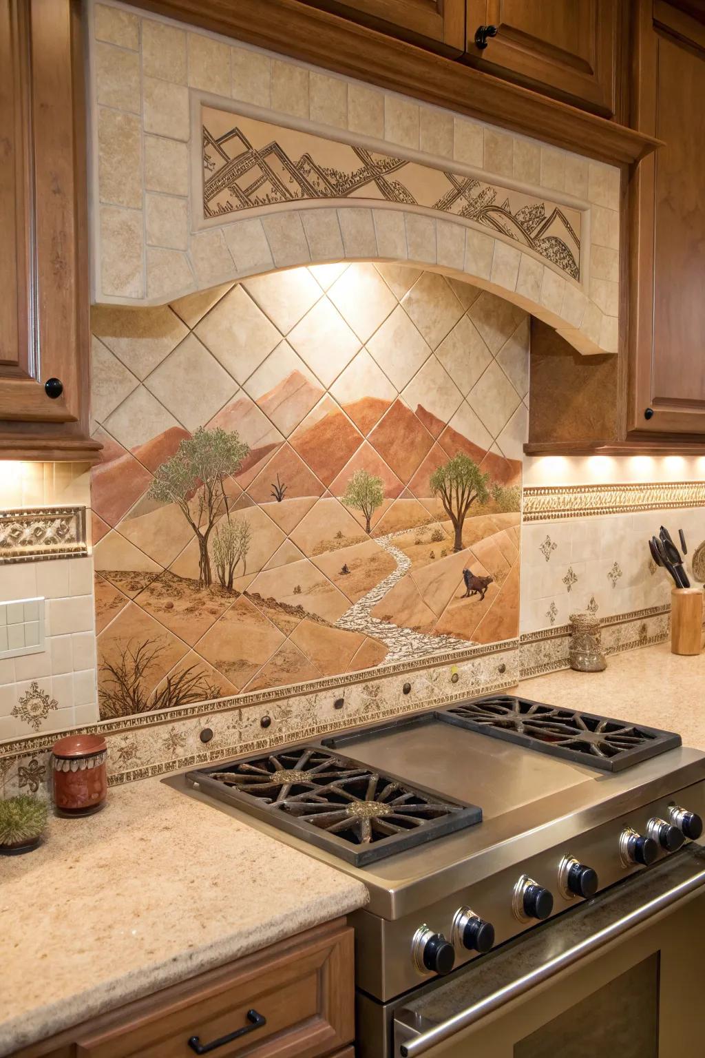 Tones from the desert create a calm, cohesive kitchen setting.