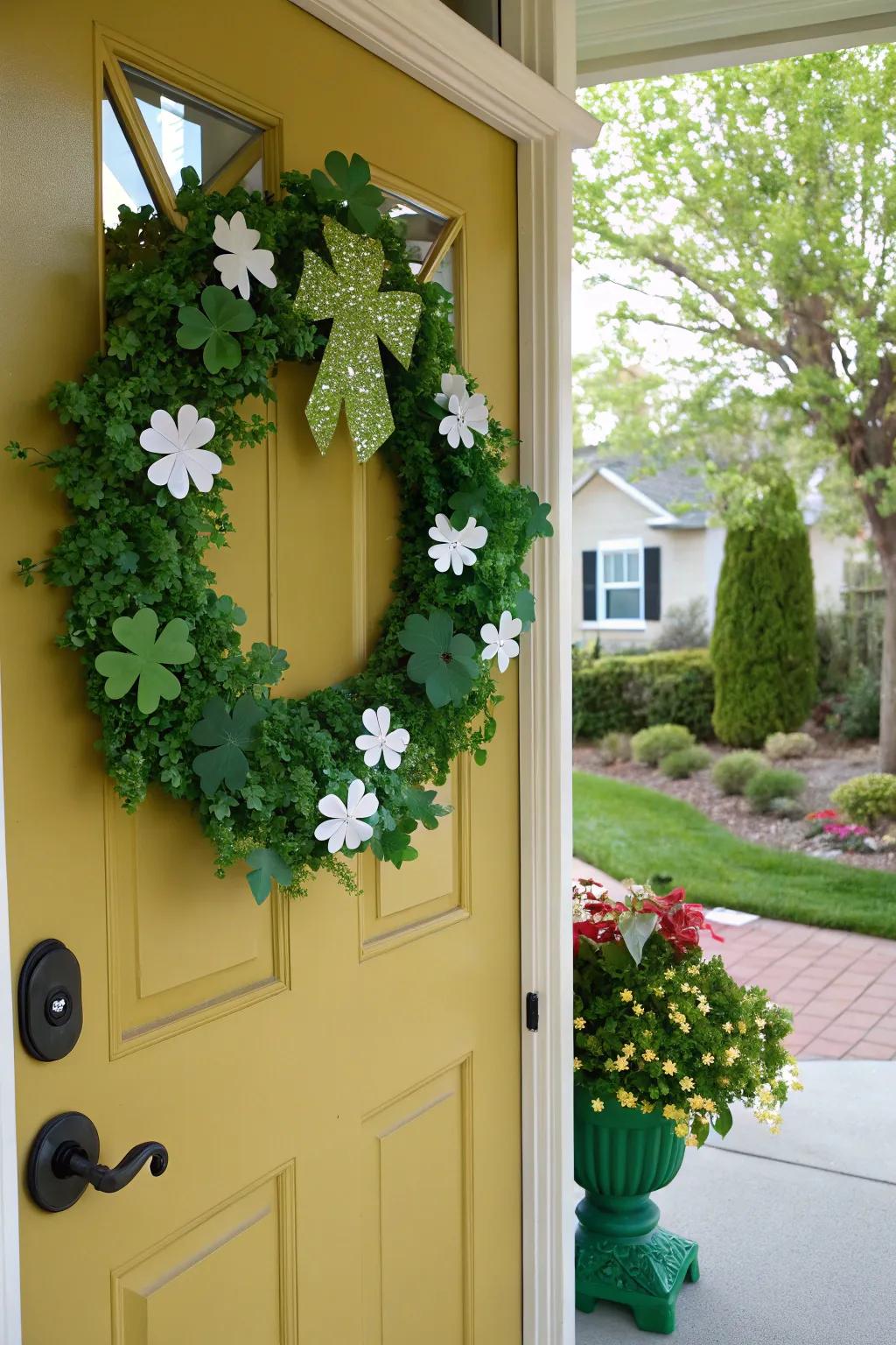 Welcome guests with a captivating St. Patrick's Day wreath.