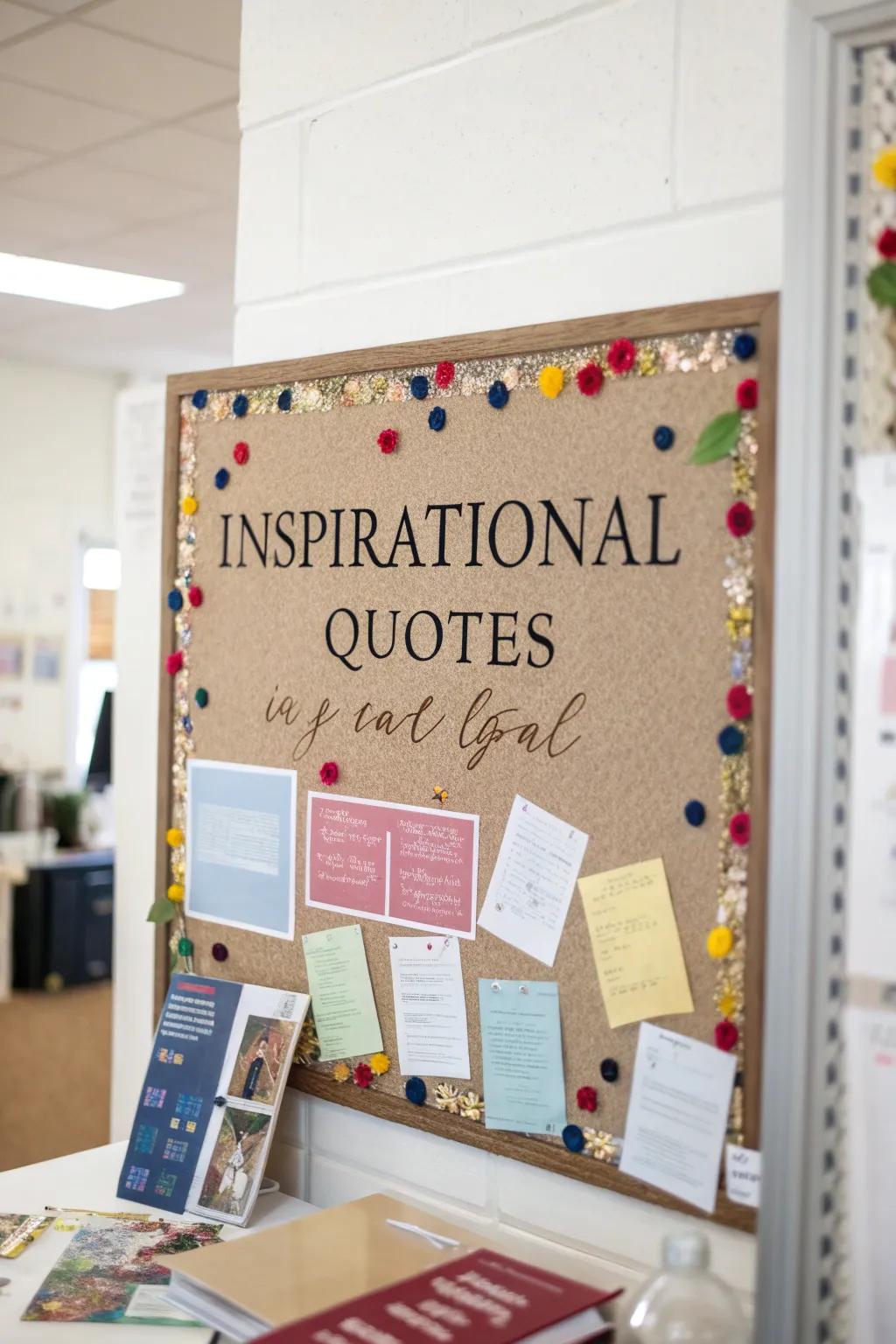 Uplifting sayings beautifully displayed to encourage students.