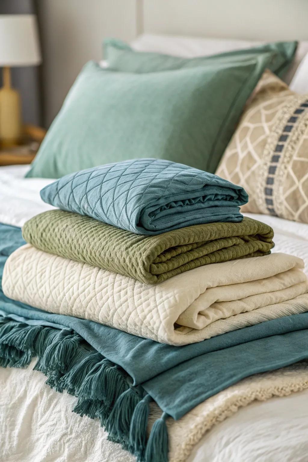 Enhance your bed with layers for a delightful impression.
