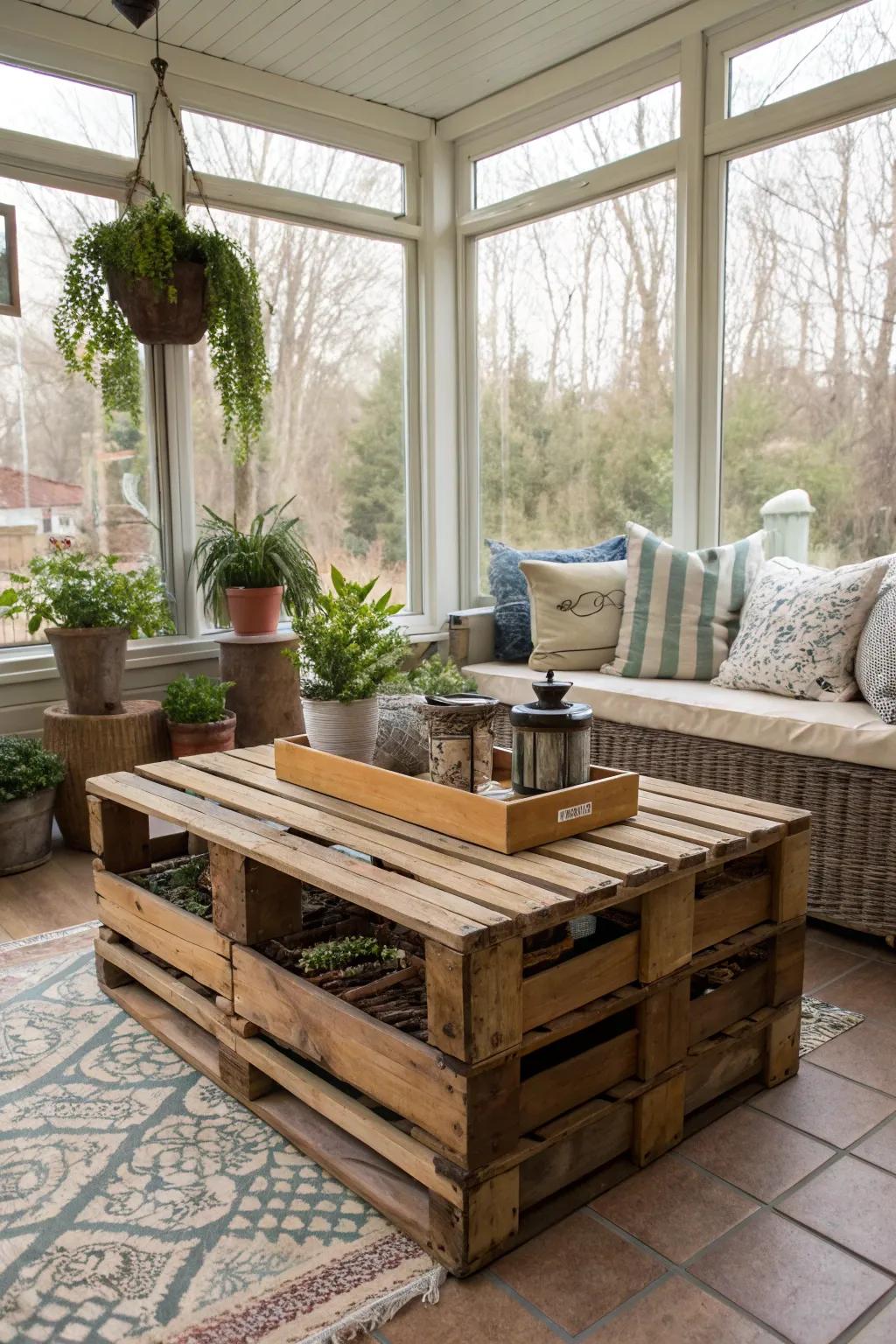 Crafted furnishings add personality and conserve resources.