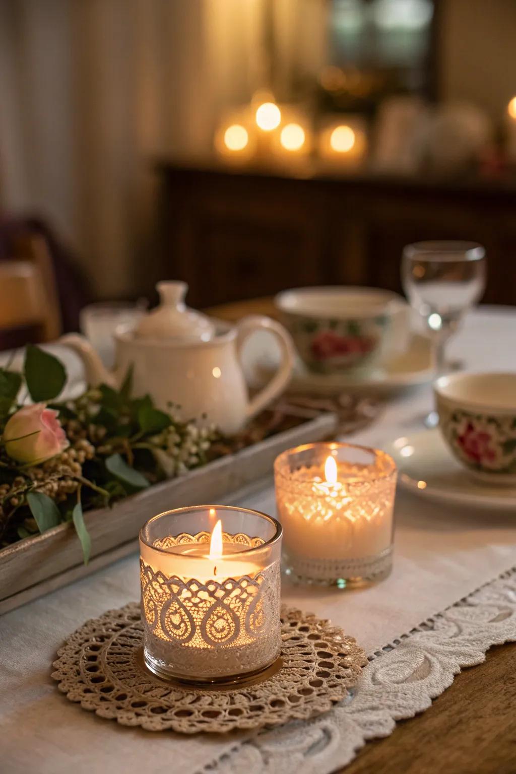 Lights provide a cozy and welcoming radiance to your tea gathering.