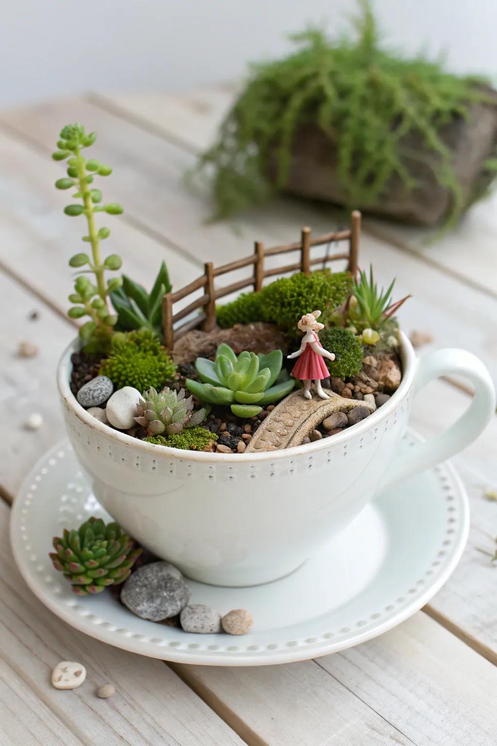 Adorn your space with a pixie sanctuary teacup, where enchantment blends with minimalist flair!