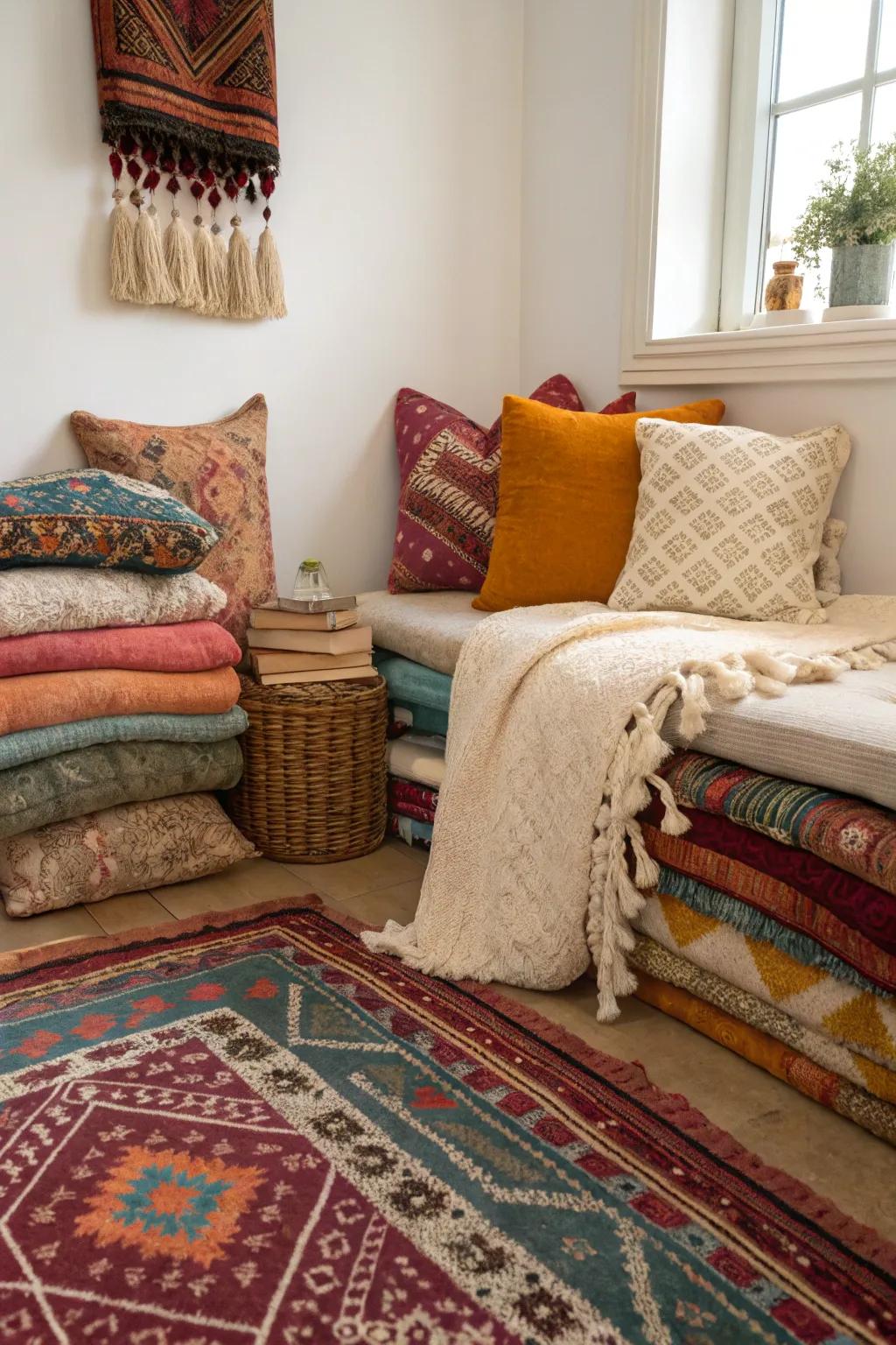 Fabrics generate a comfortable ambiance in any small setting.