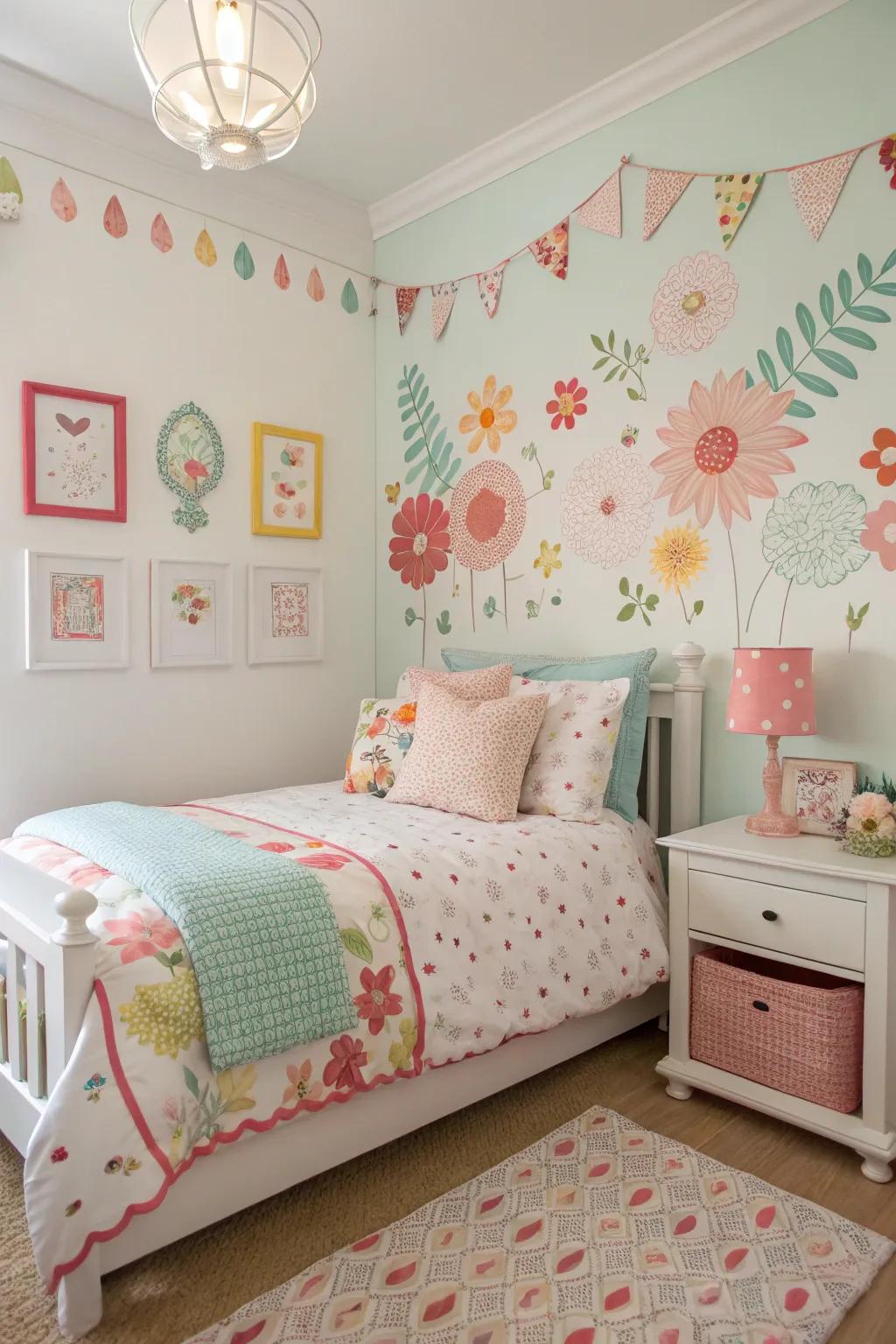 Floral patterns bring a delicate whisper of nature into your toddler's room.