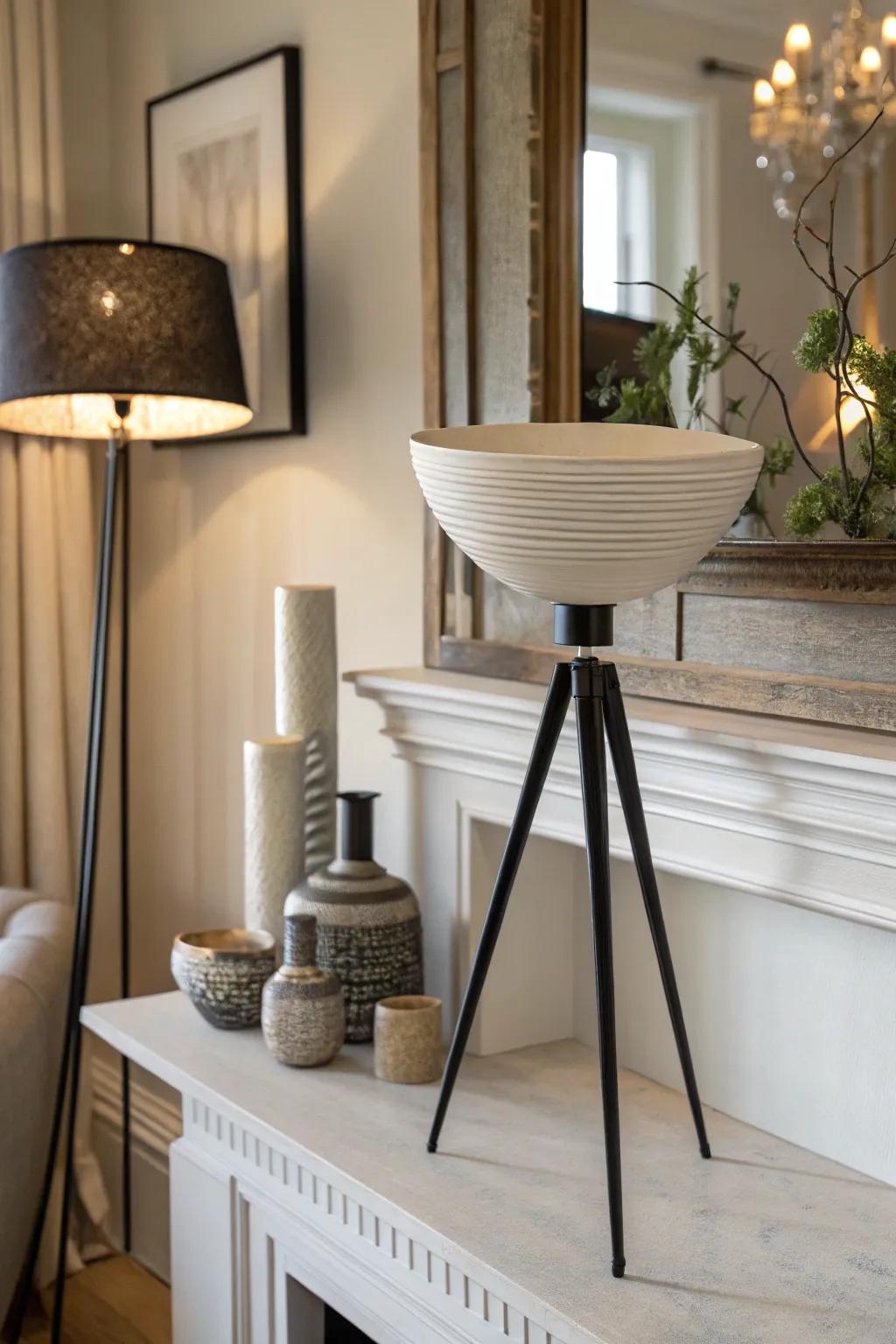 Unusual outlines exhibited by three-legged vessels encapsulate artistic ingenuity.