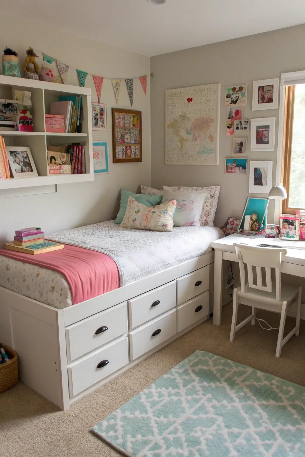 Clever storage options with versatile furnishings.