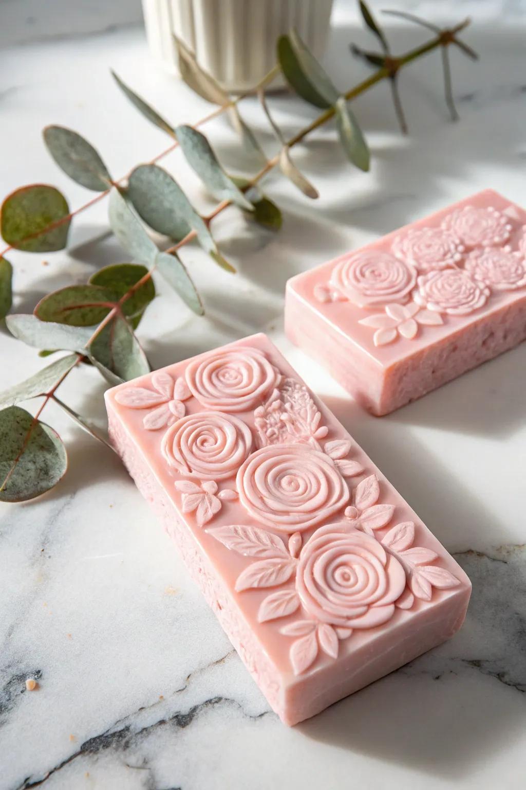 Amplify your Valentine&rsquo;s Day through artful rosy-embedded soap, an immaculate fusion of minimalism and romance.