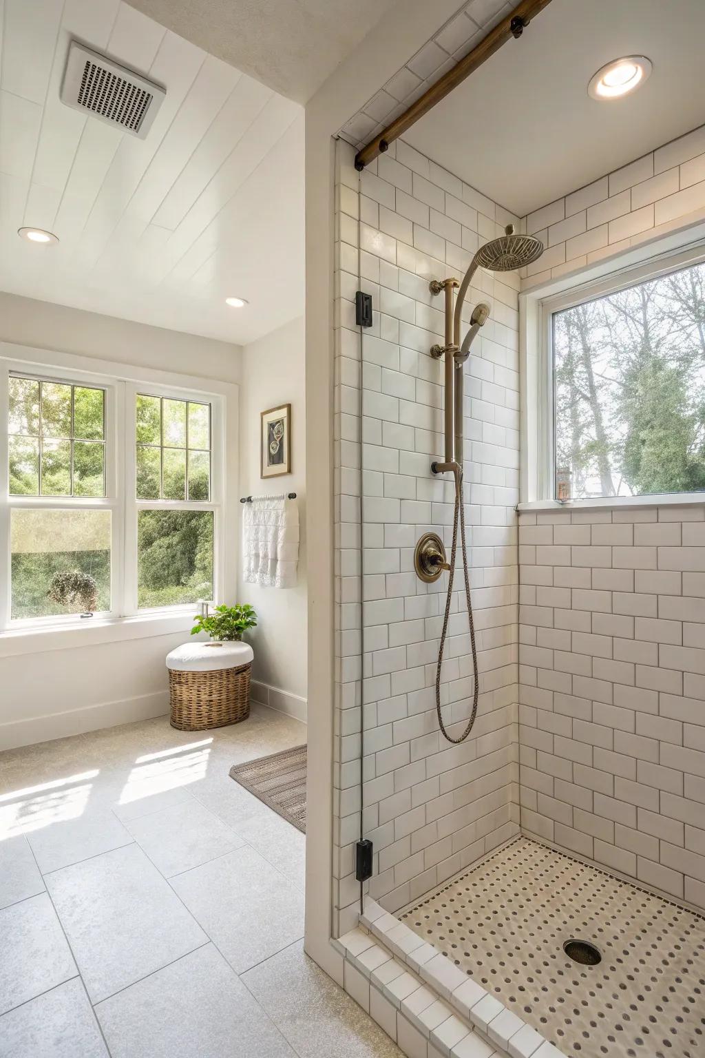 Handheld shower sprayer for ultimate ease.