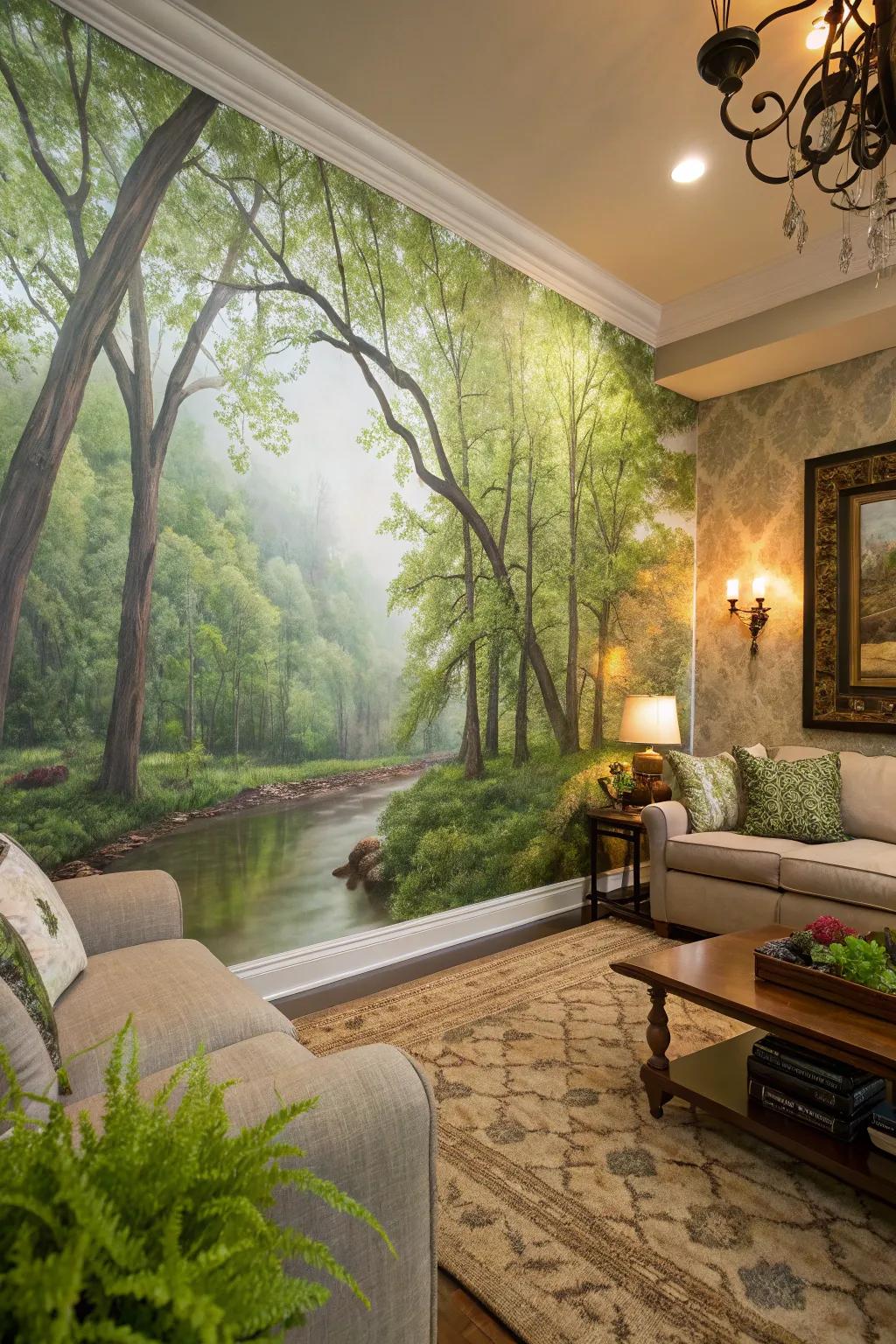Murals can turn your living room into a work of art.