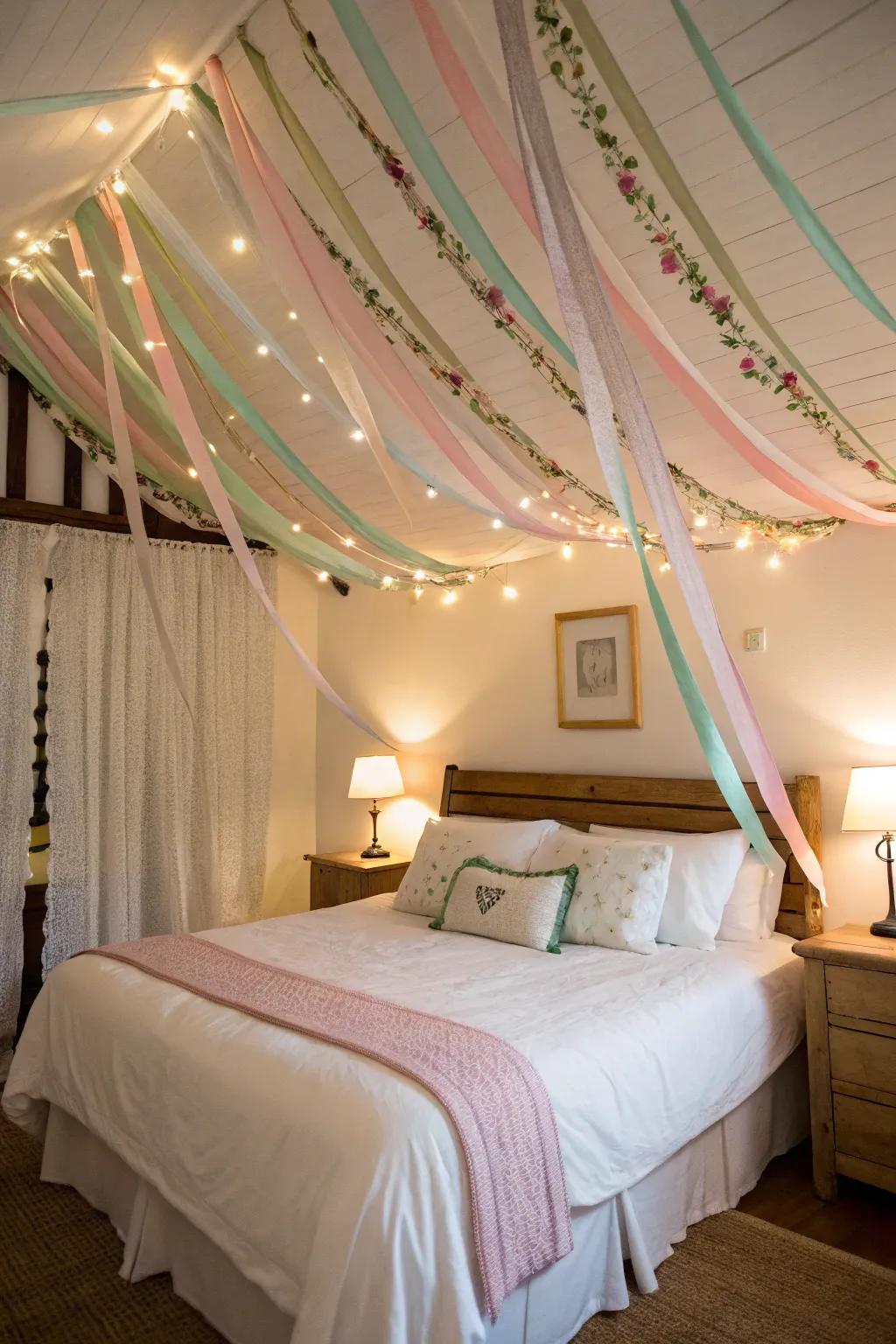 Ribbon garlands add a touch of whimsy to any room.