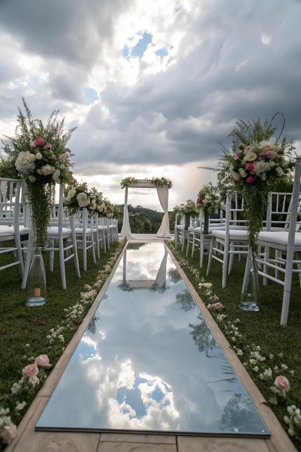An exquisite mirrored runner reflecting beauty from every viewpoint.
