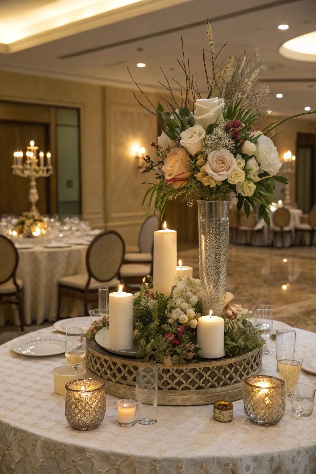 A layered tablescape adds depth and visual interest.